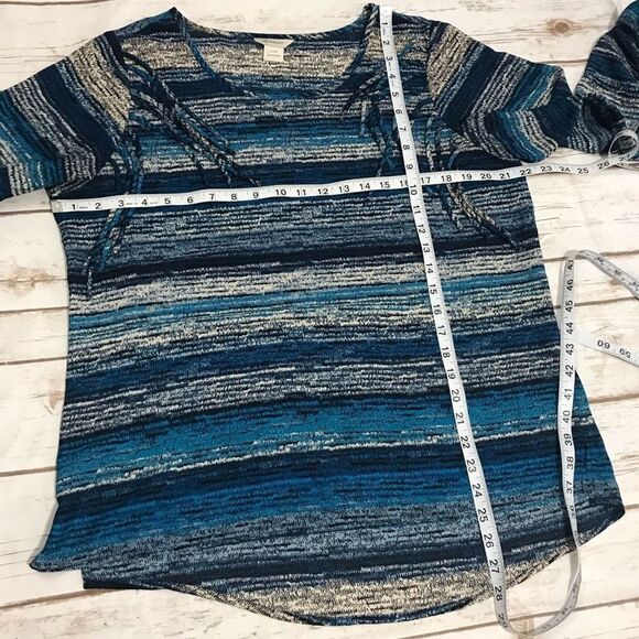 Ariat Blue Long Sleeve Fringe Etta‎ Blouse size large - Picture 8 of 13